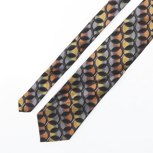 Mazzoni Mens Multicoloured Geometric Silk Pointed Tie One Size