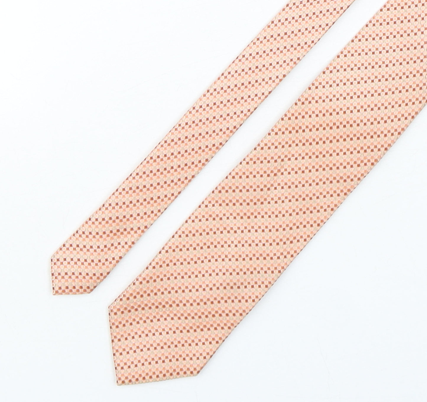 Van Heusen  Mens Orange Plaids & Checks Silk Pointed Tie One Size