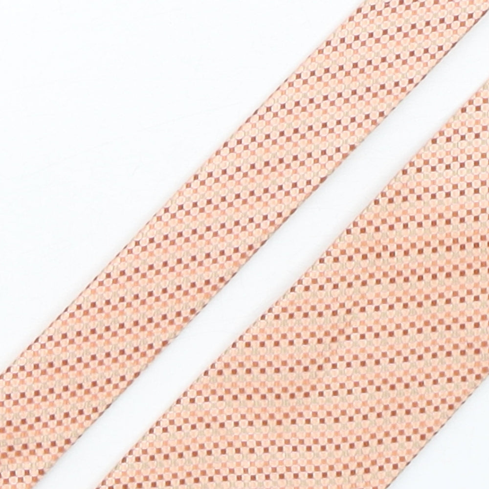 Van Heusen  Mens Orange Plaids & Checks Silk Pointed Tie One Size
