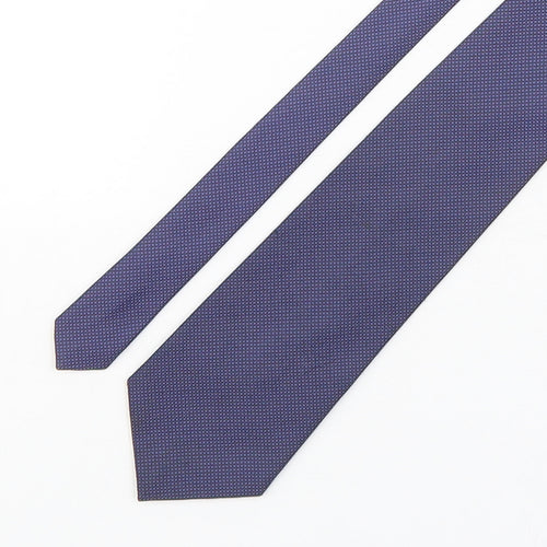 Burtn  Mens Blue Geometric Polyester Pointed Tie One Size