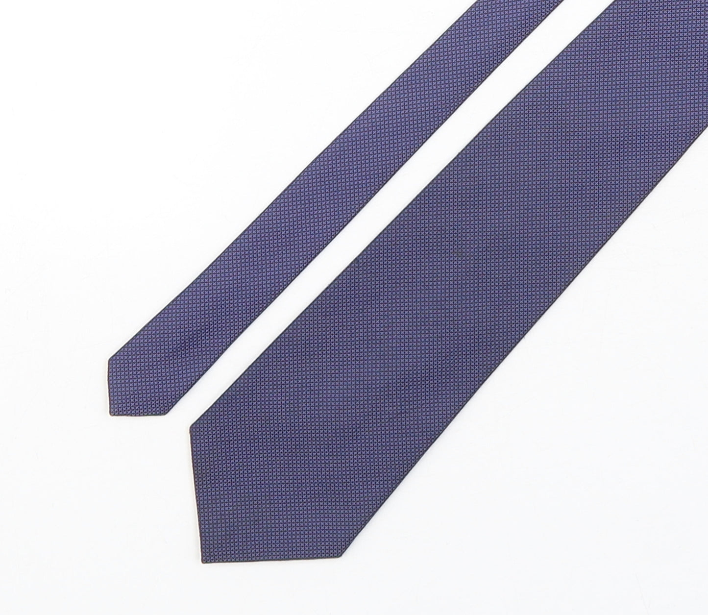 Burtn  Mens Blue Geometric Polyester Pointed Tie One Size