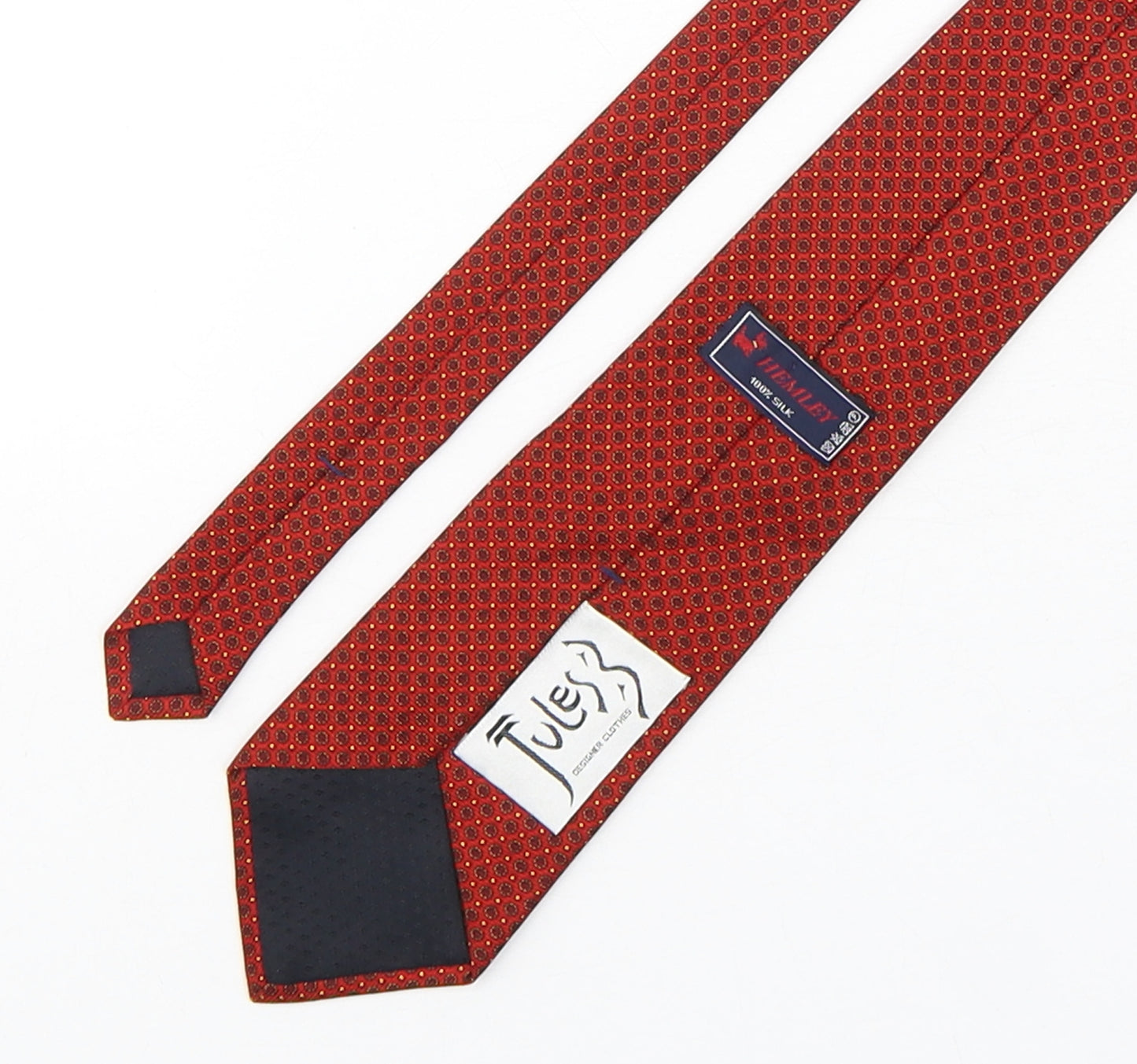 Hemley Mens Multicoloured Geometric Silk Pointed Tie One Size