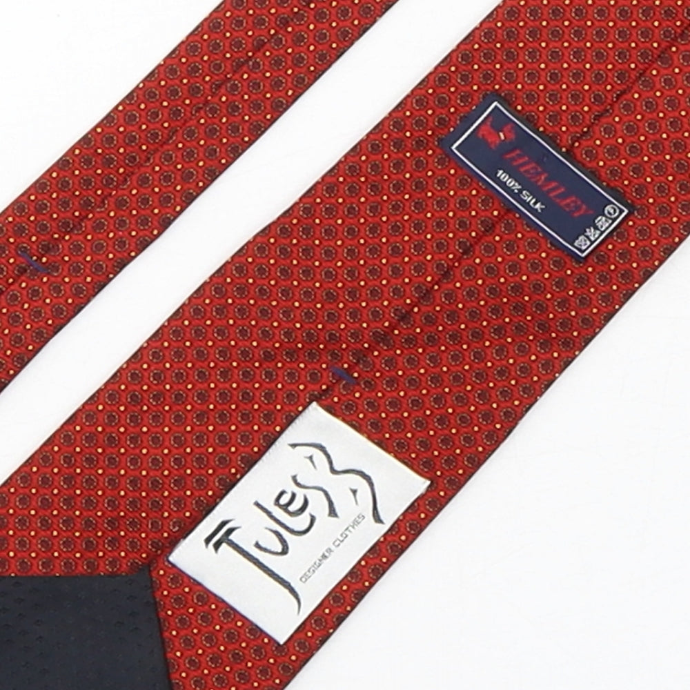 Hemley Mens Multicoloured Geometric Silk Pointed Tie One Size