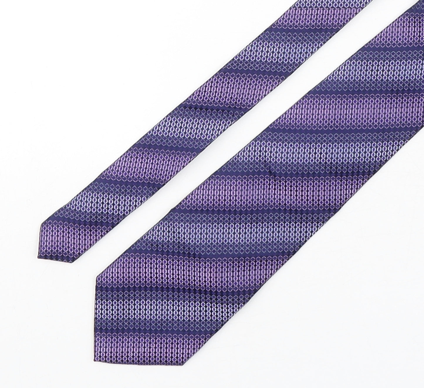 NEXT Mens Purple Geometric Silk Pointed Tie One Size