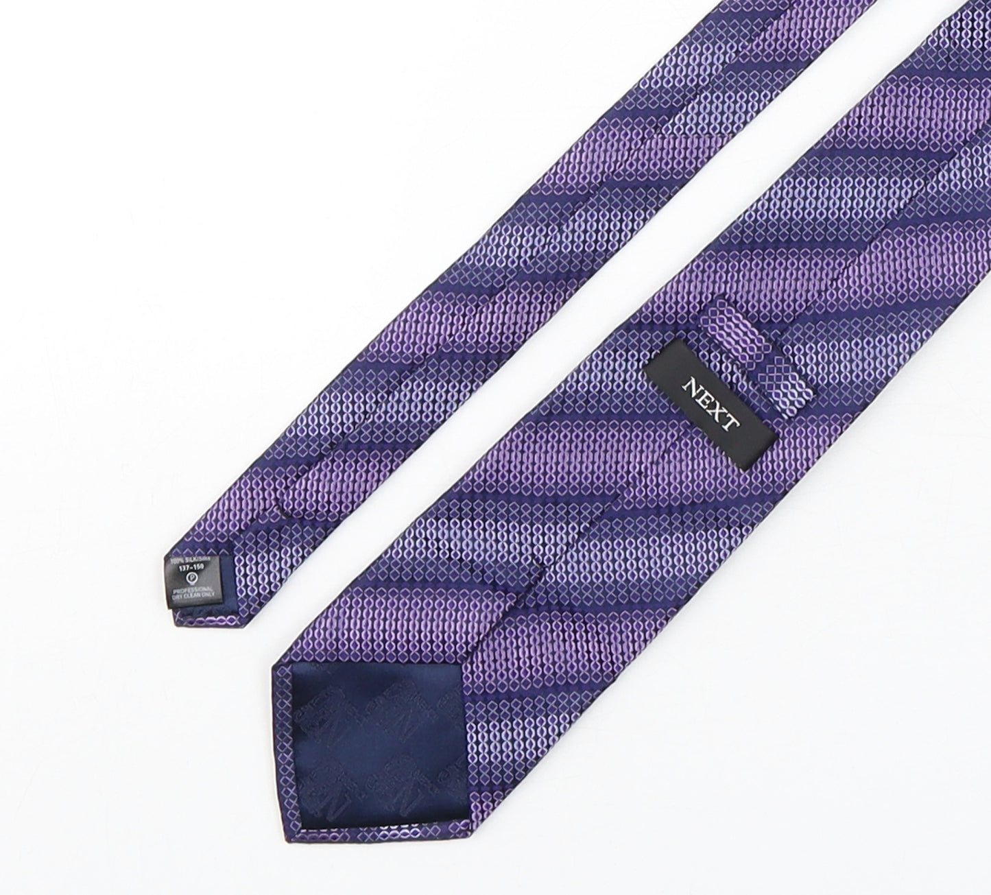 NEXT Mens Purple Geometric Silk Pointed Tie One Size