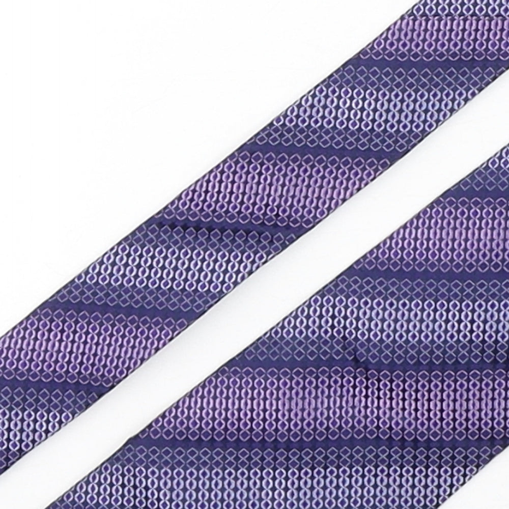 NEXT Mens Purple Geometric Silk Pointed Tie One Size