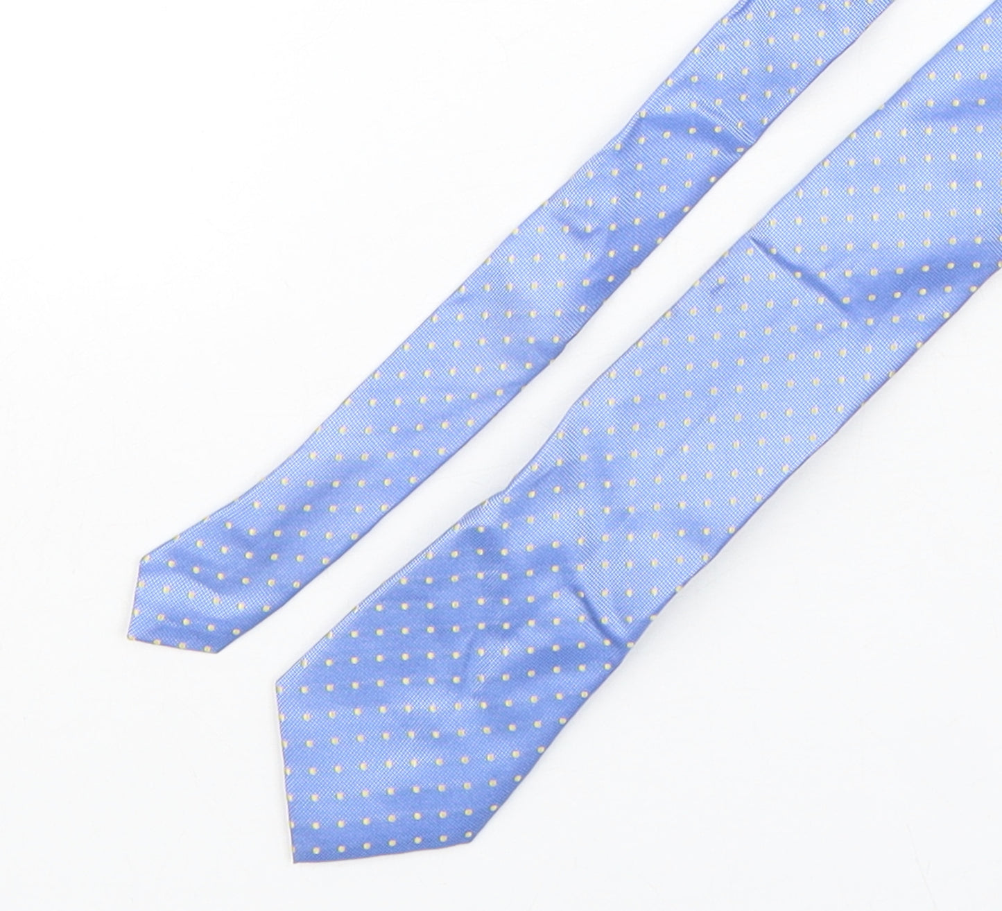 Marks and Spencer Mens Blue Polka Dot Silk Pointed Tie One Size