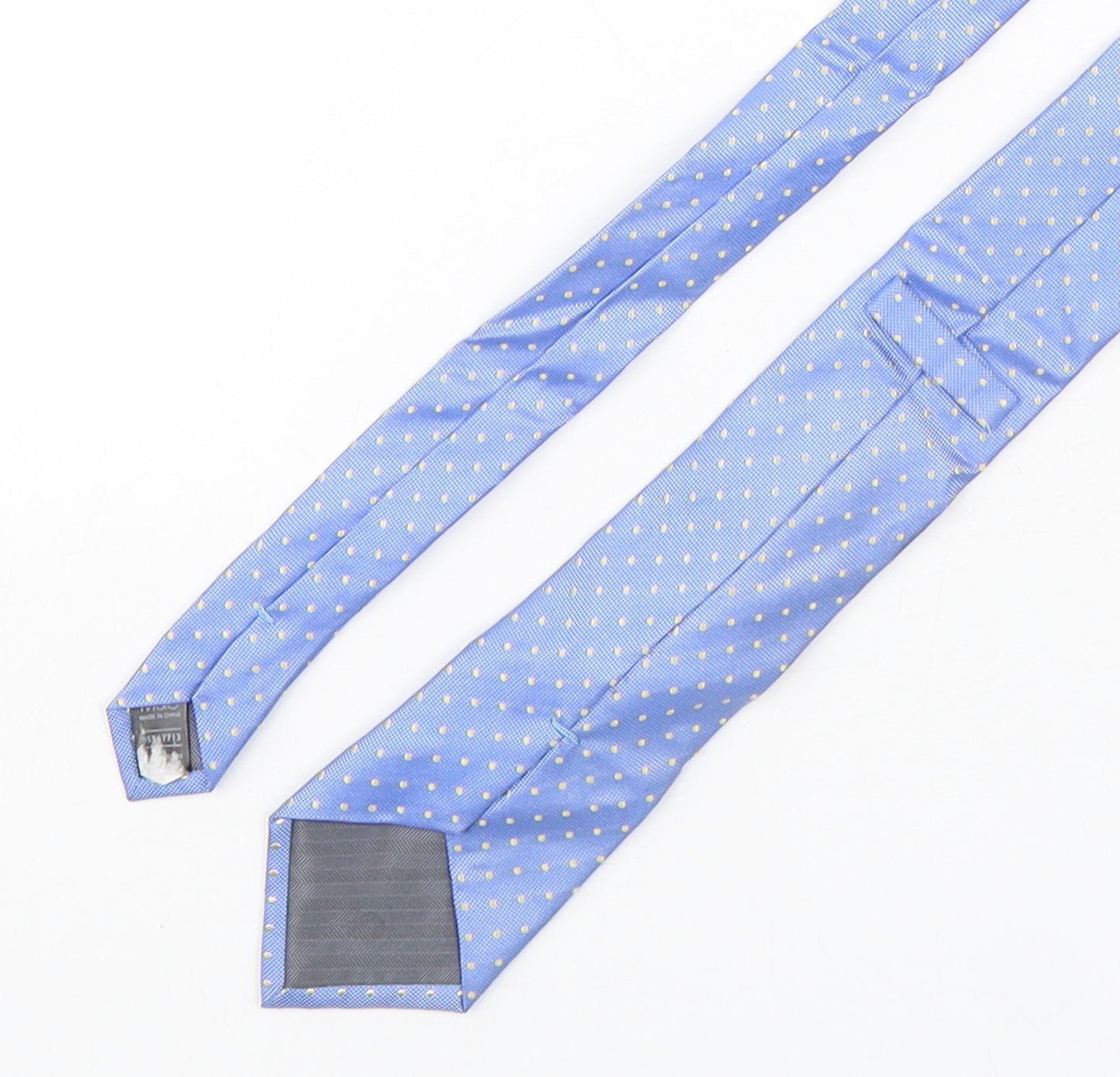 Marks and Spencer Mens Blue Polka Dot Silk Pointed Tie One Size