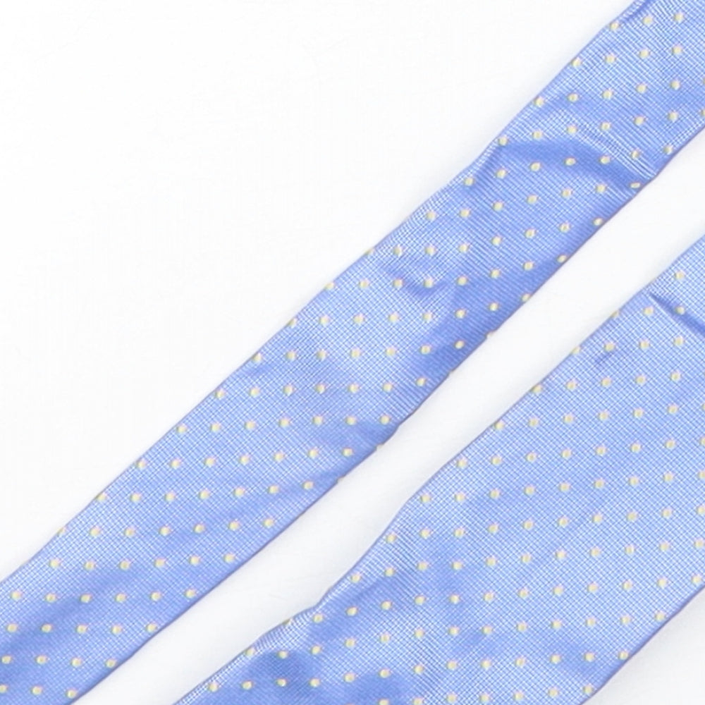 Marks and Spencer Mens Blue Polka Dot Silk Pointed Tie One Size