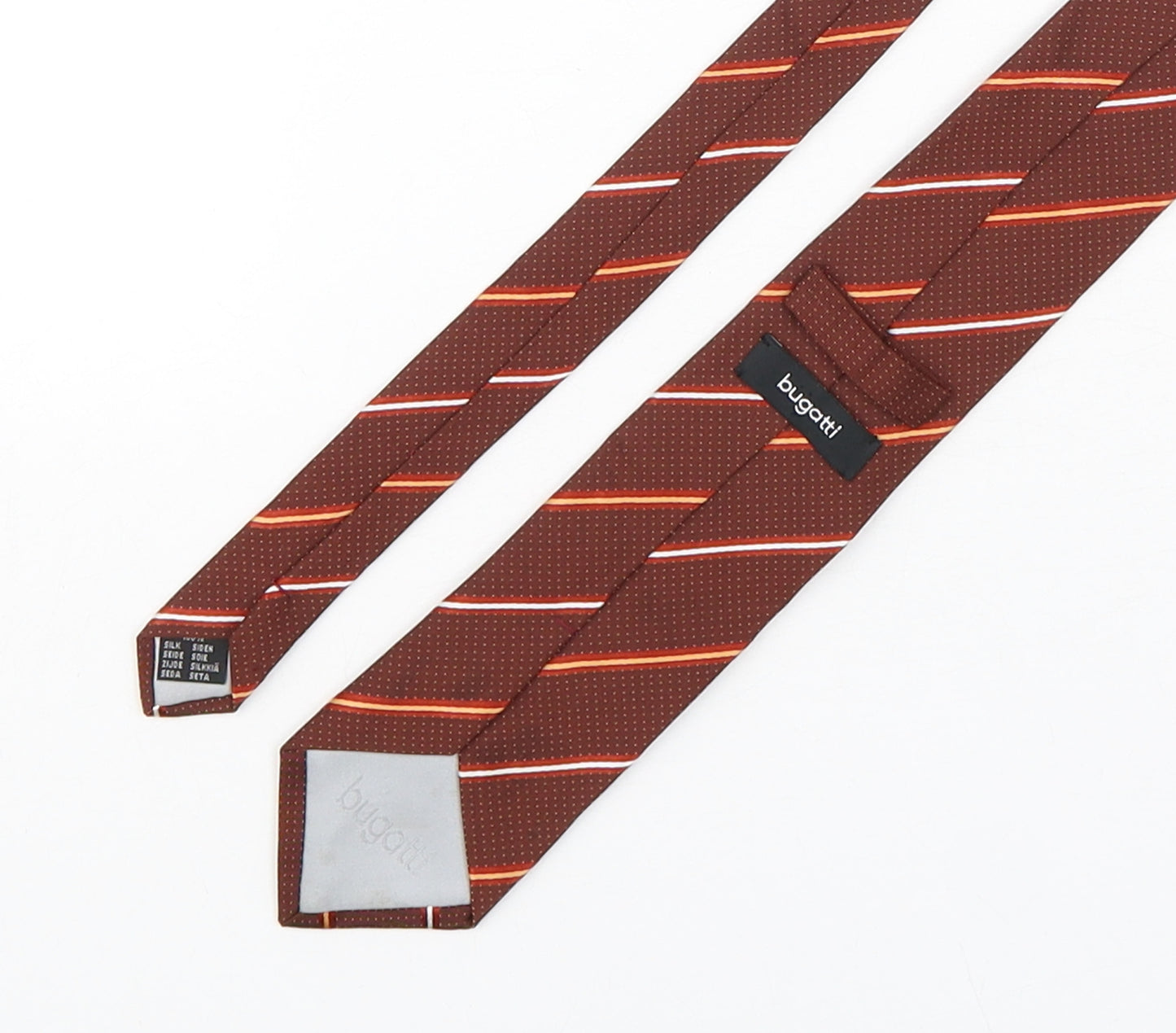 Bugatti  Mens Multicoloured Striped Silk Pointed Tie One Size