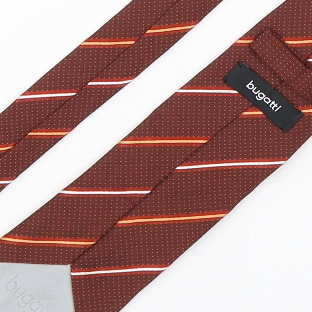 Bugatti  Mens Multicoloured Striped Silk Pointed Tie One Size