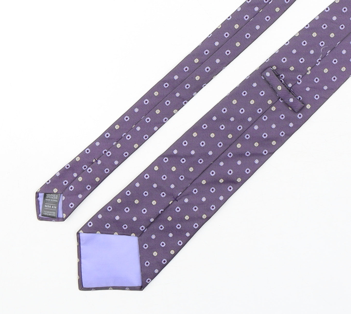 Marks and Spencer Mens Multicoloured Geometric Silk Pointed Tie One Size