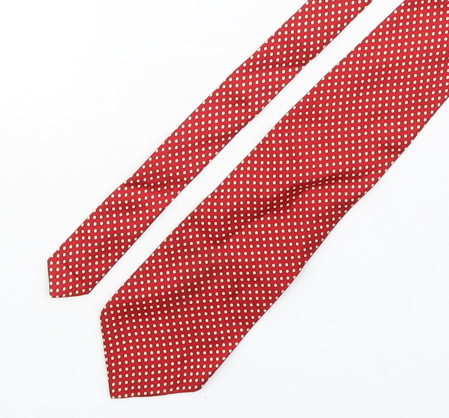 Leonardo Stelli Mens Red Polka Dot Silk Pointed Tie One Size