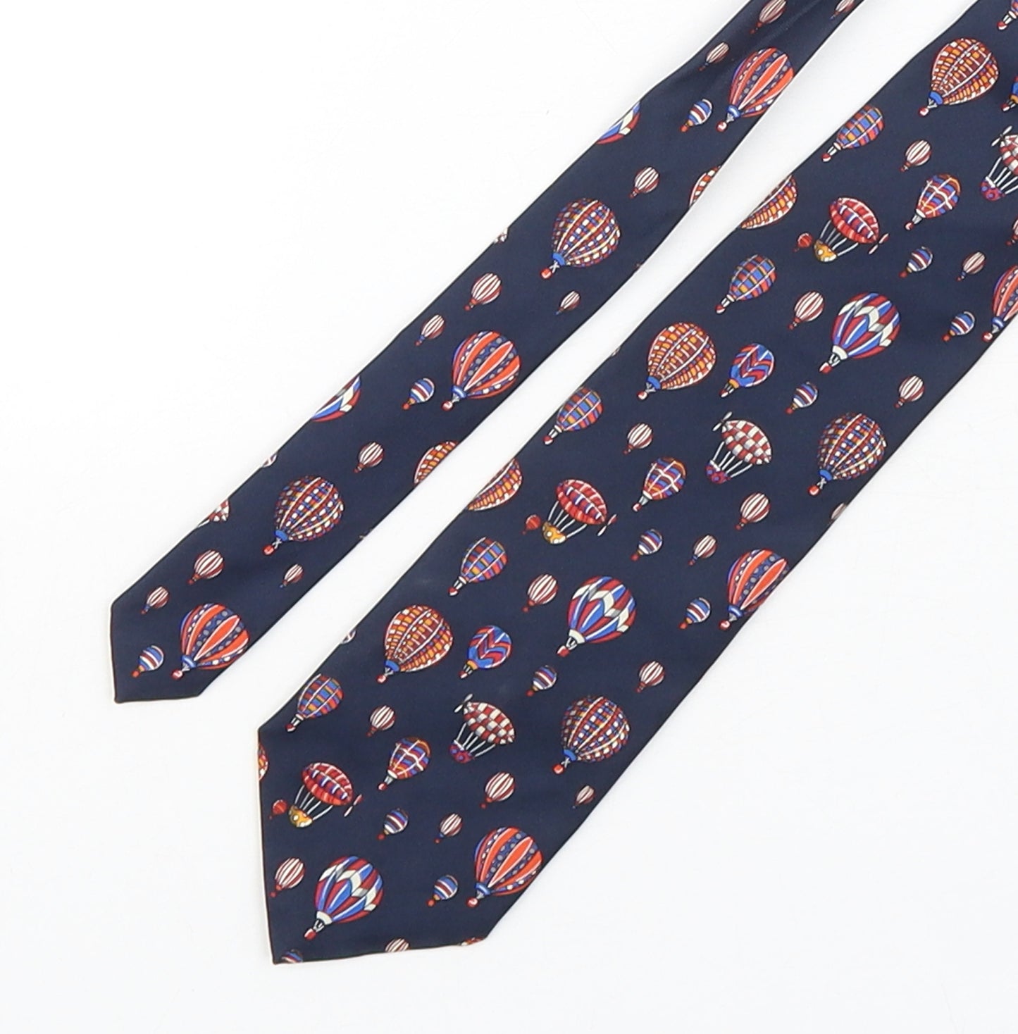 Marks and Spencer Mens Multicoloured Geometric Silk Pointed Tie One Size - Hot Air Balloons