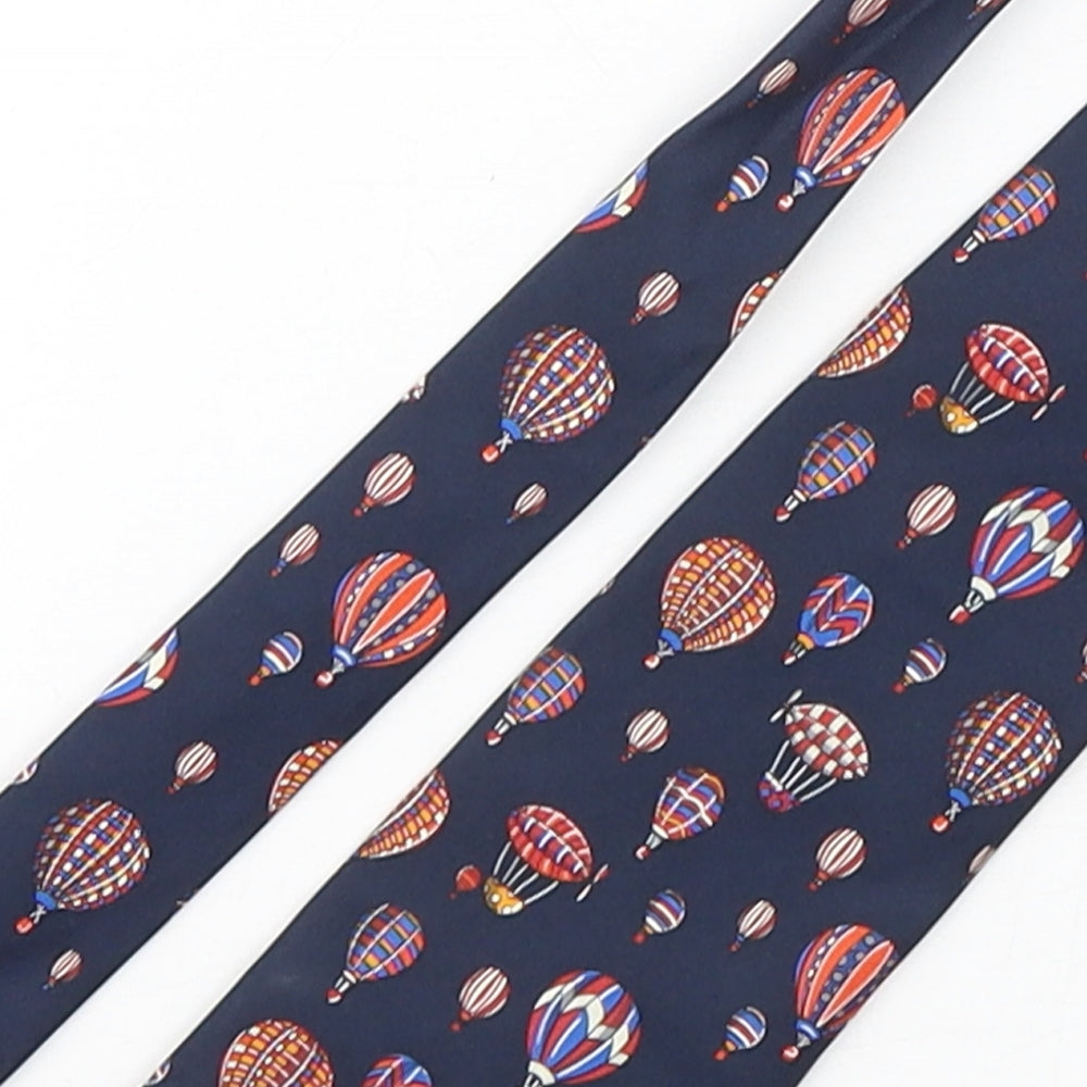 Marks and Spencer Mens Multicoloured Geometric Silk Pointed Tie One Size - Hot Air Balloons
