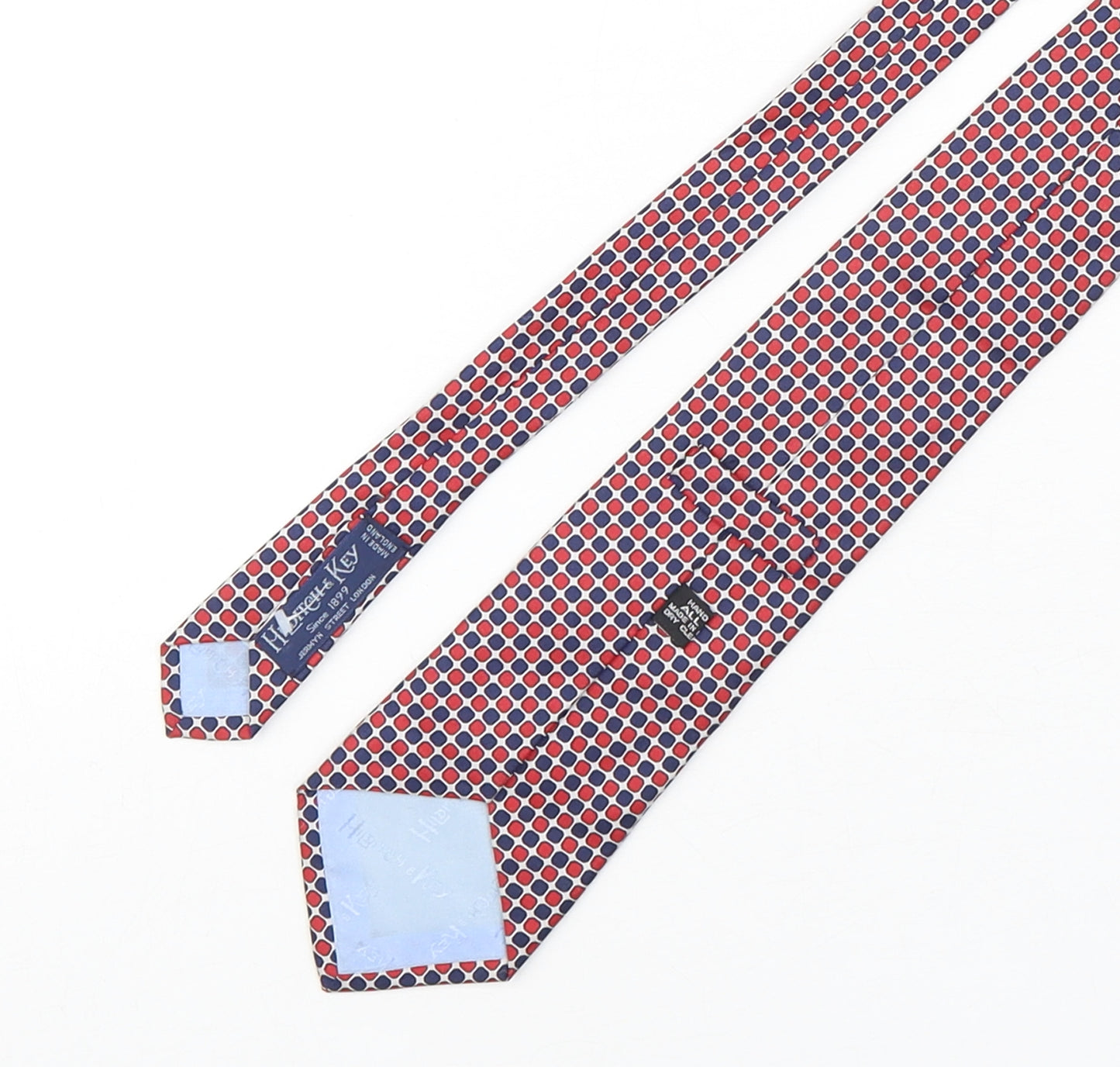 Hilditch & Key Mens Multicoloured Geometric Silk Pointed Tie One Size