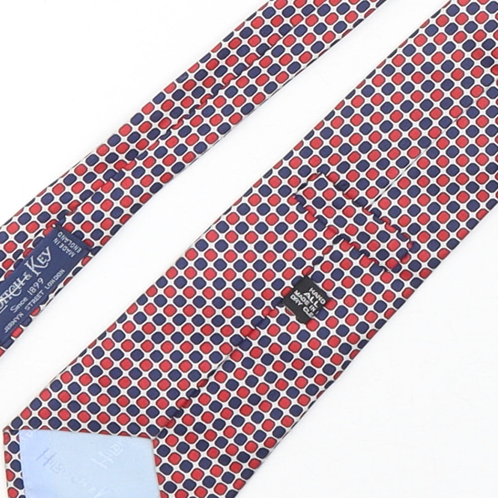Hilditch & Key Mens Multicoloured Geometric Silk Pointed Tie One Size