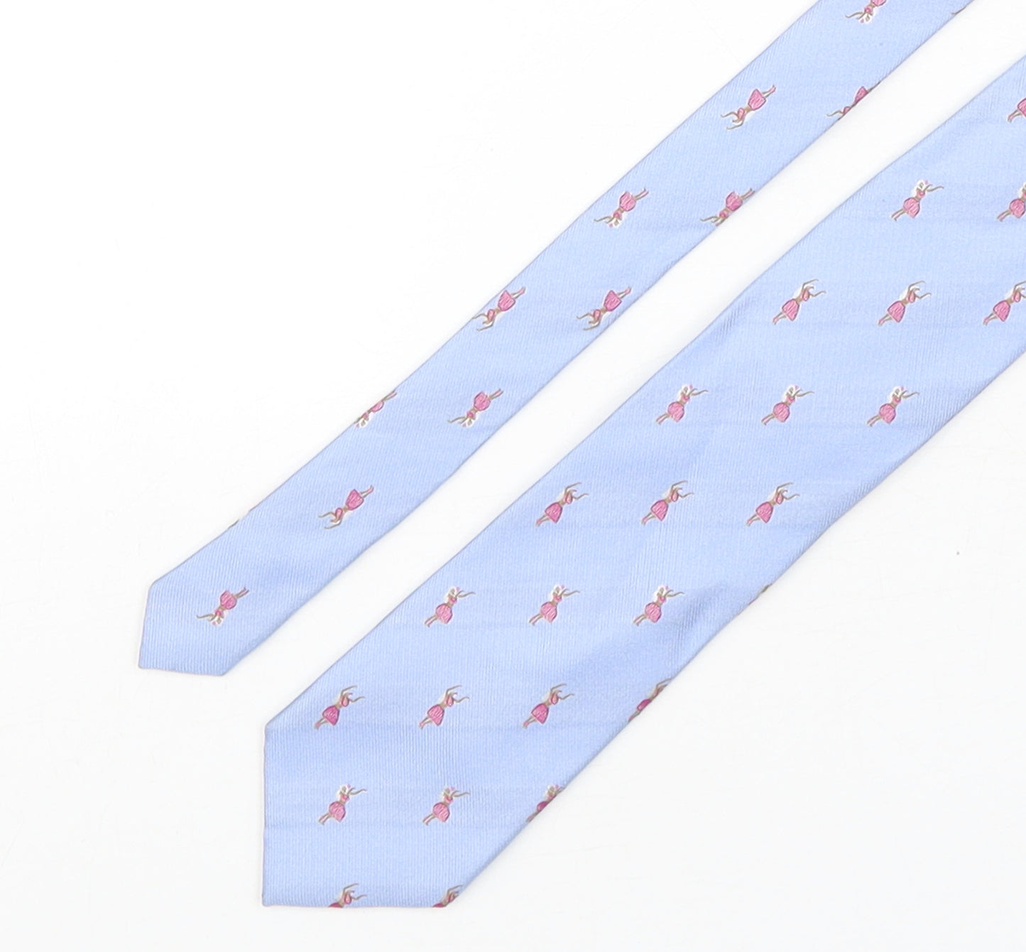 Tie Rack  Mens Blue Geometric Silk Pointed Tie One Size