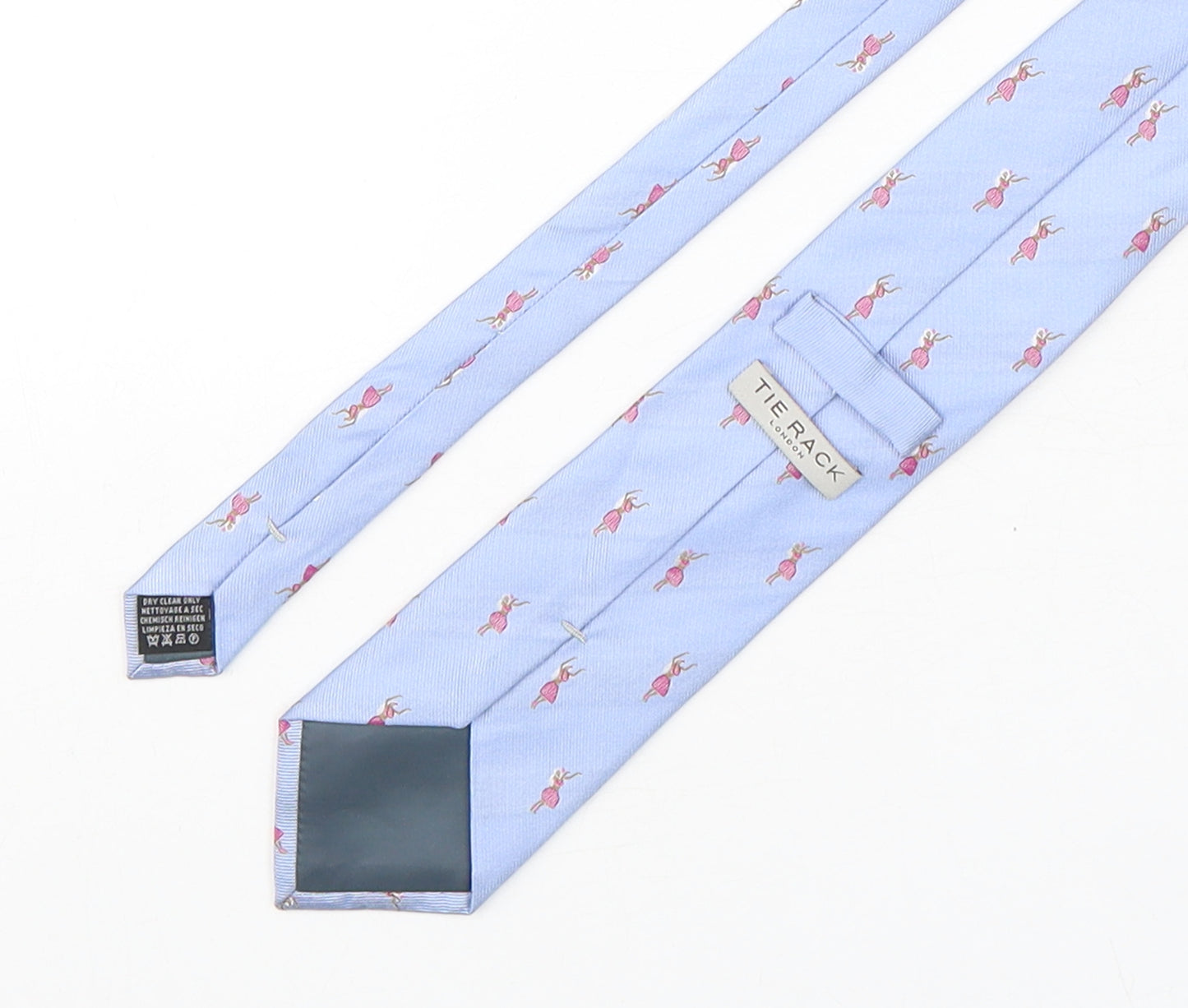 Tie Rack  Mens Blue Geometric Silk Pointed Tie One Size