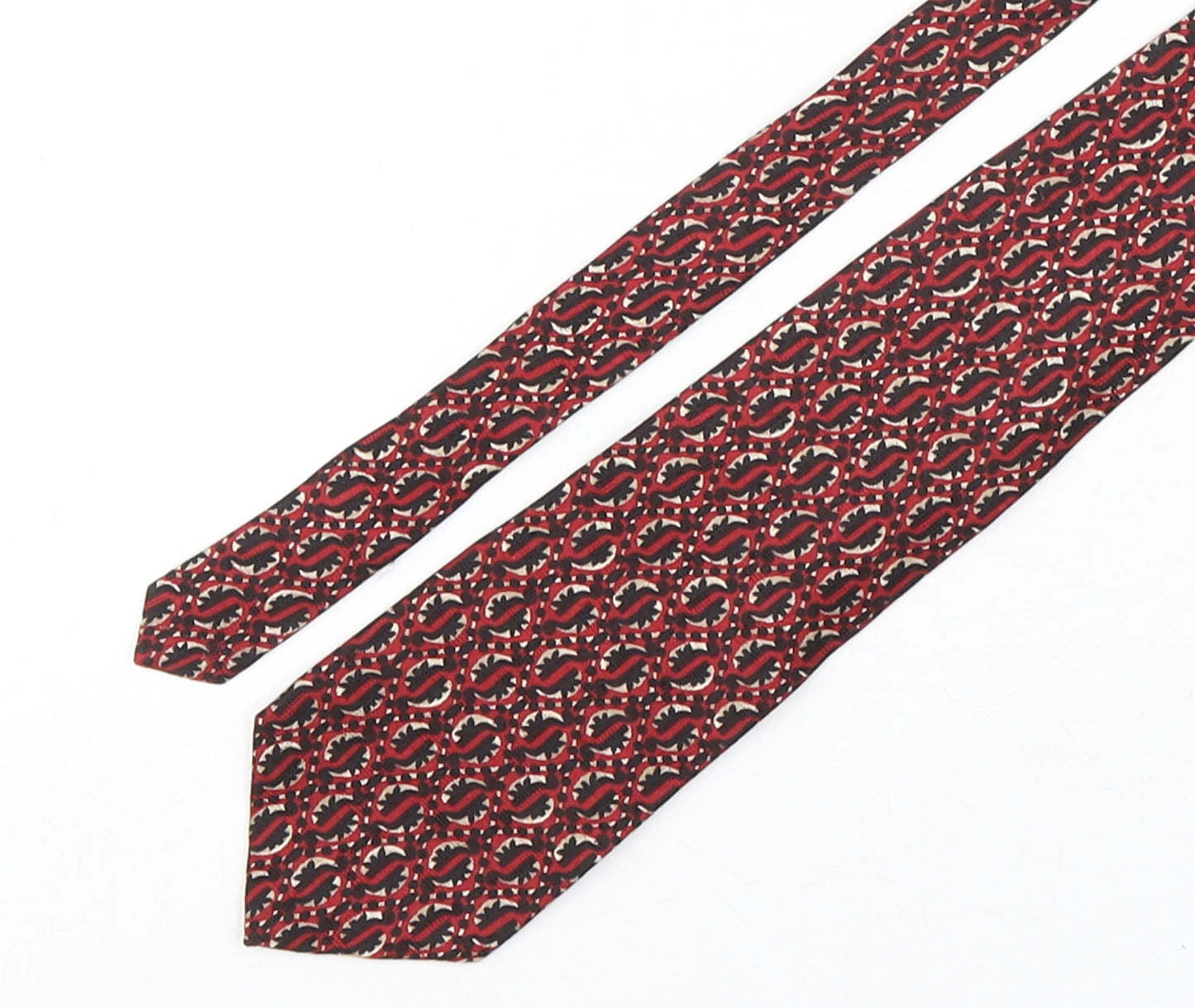 Je Suis  Mens Multicoloured Geometric Silk Pointed Tie One Size