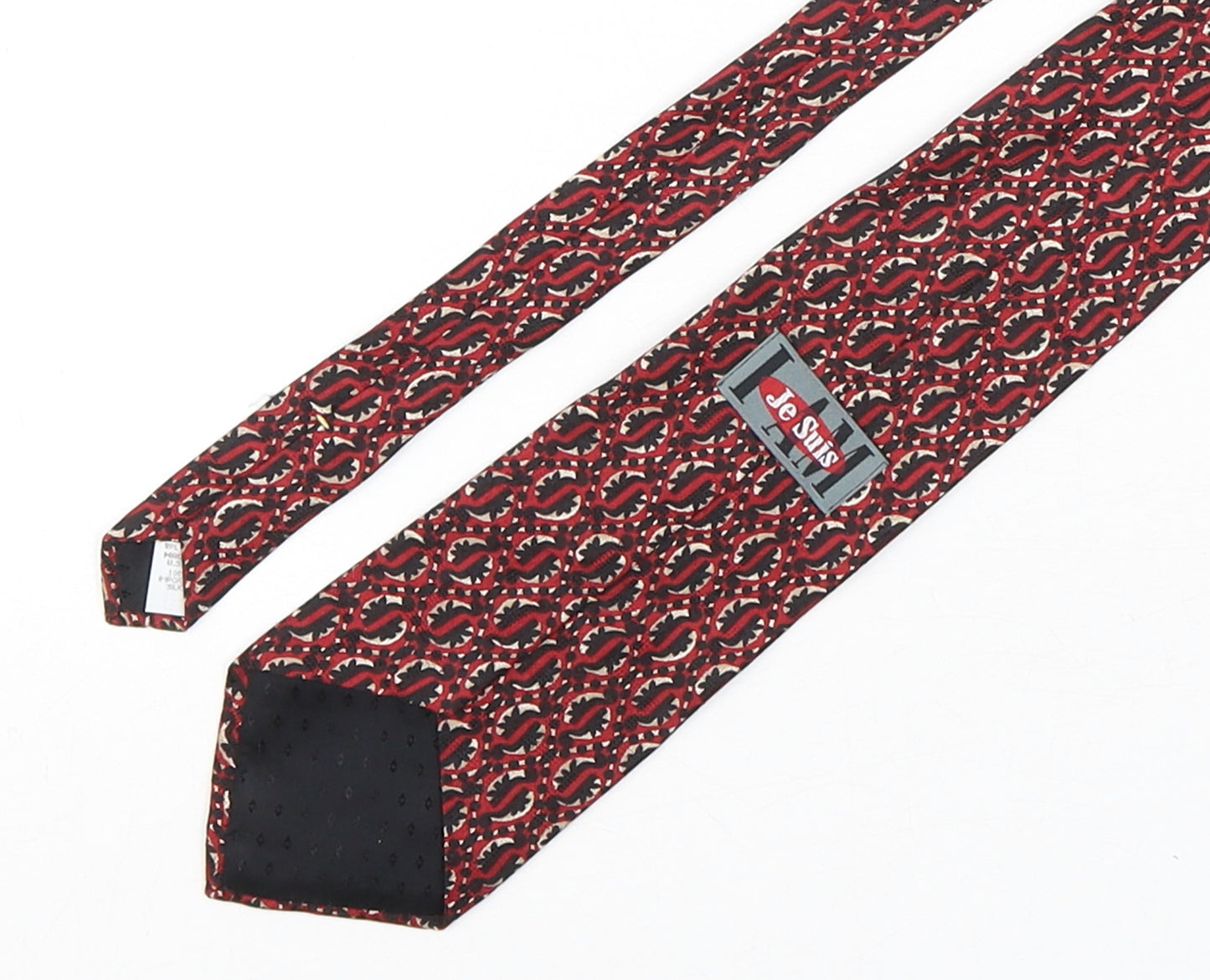 Je Suis  Mens Multicoloured Geometric Silk Pointed Tie One Size