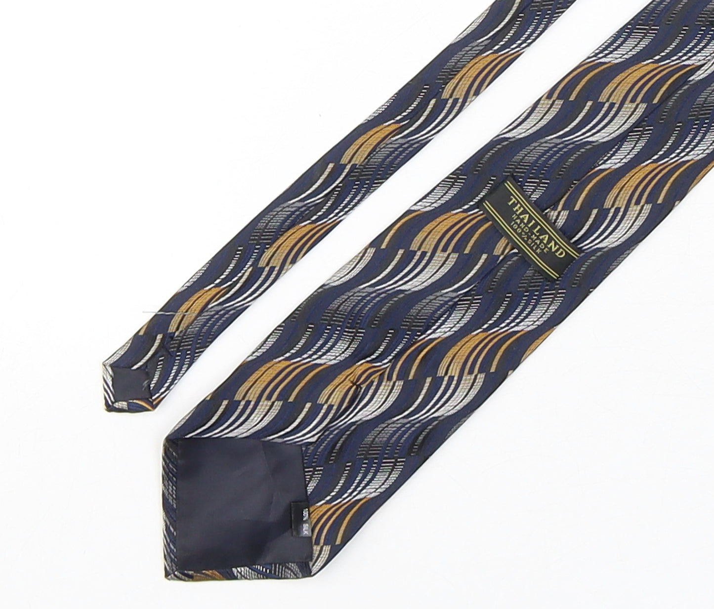 Thailand Mens Multicoloured Geometric Silk Pointed Tie One Size