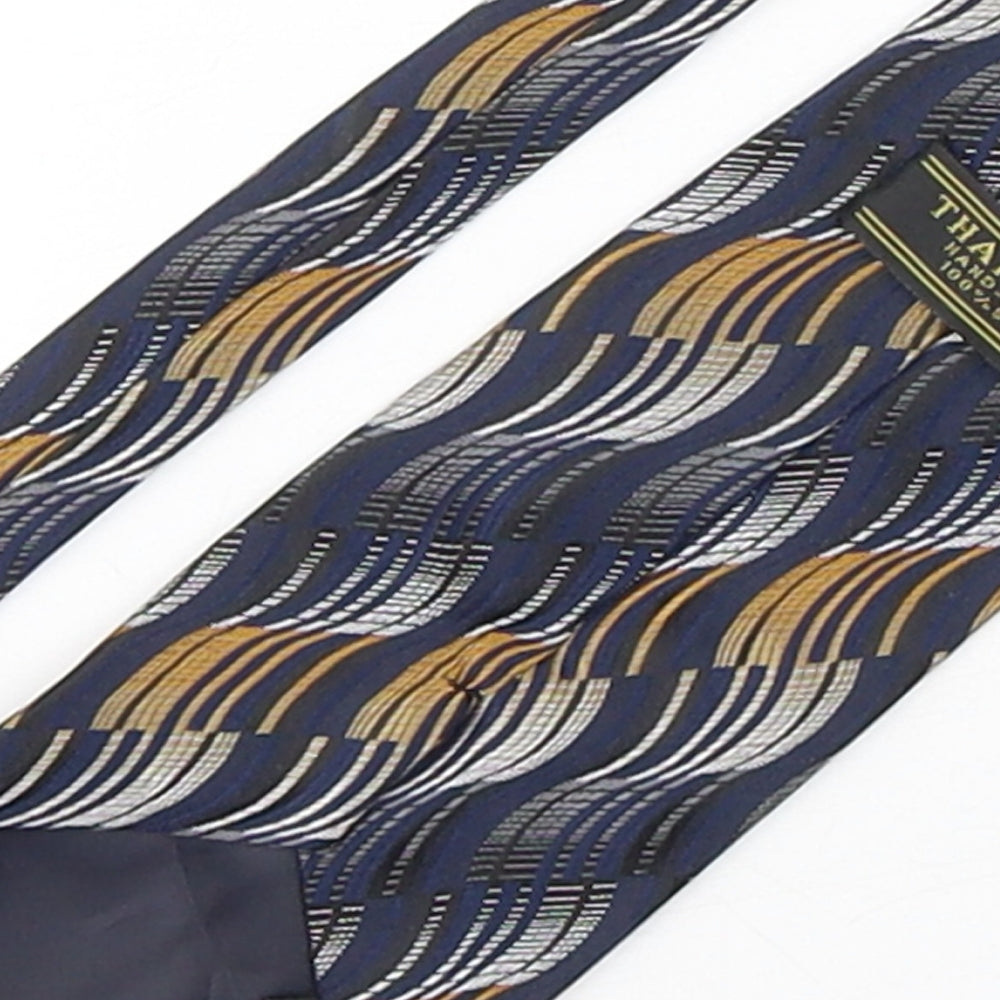 Thailand Mens Multicoloured Geometric Silk Pointed Tie One Size