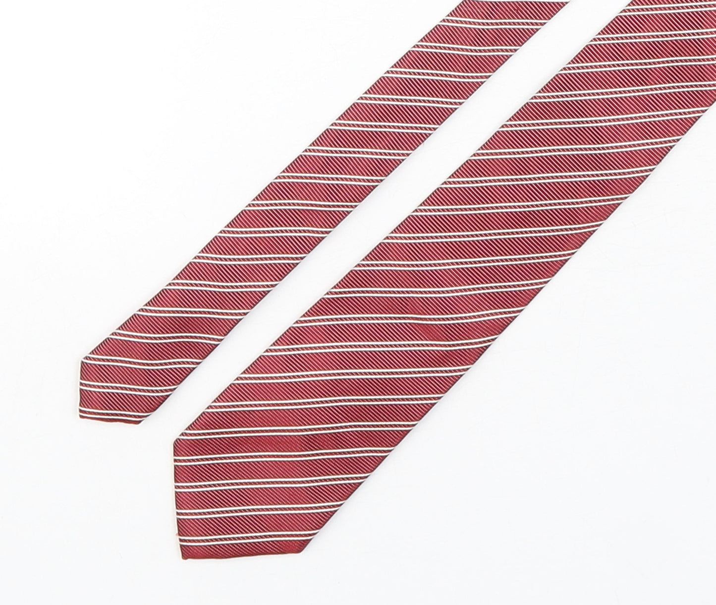 Jasper Conran Mens Red Striped Silk Pointed Tie One Size