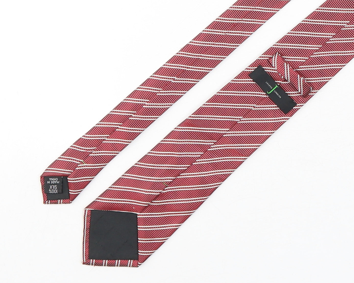 Jasper Conran Mens Red Striped Silk Pointed Tie One Size