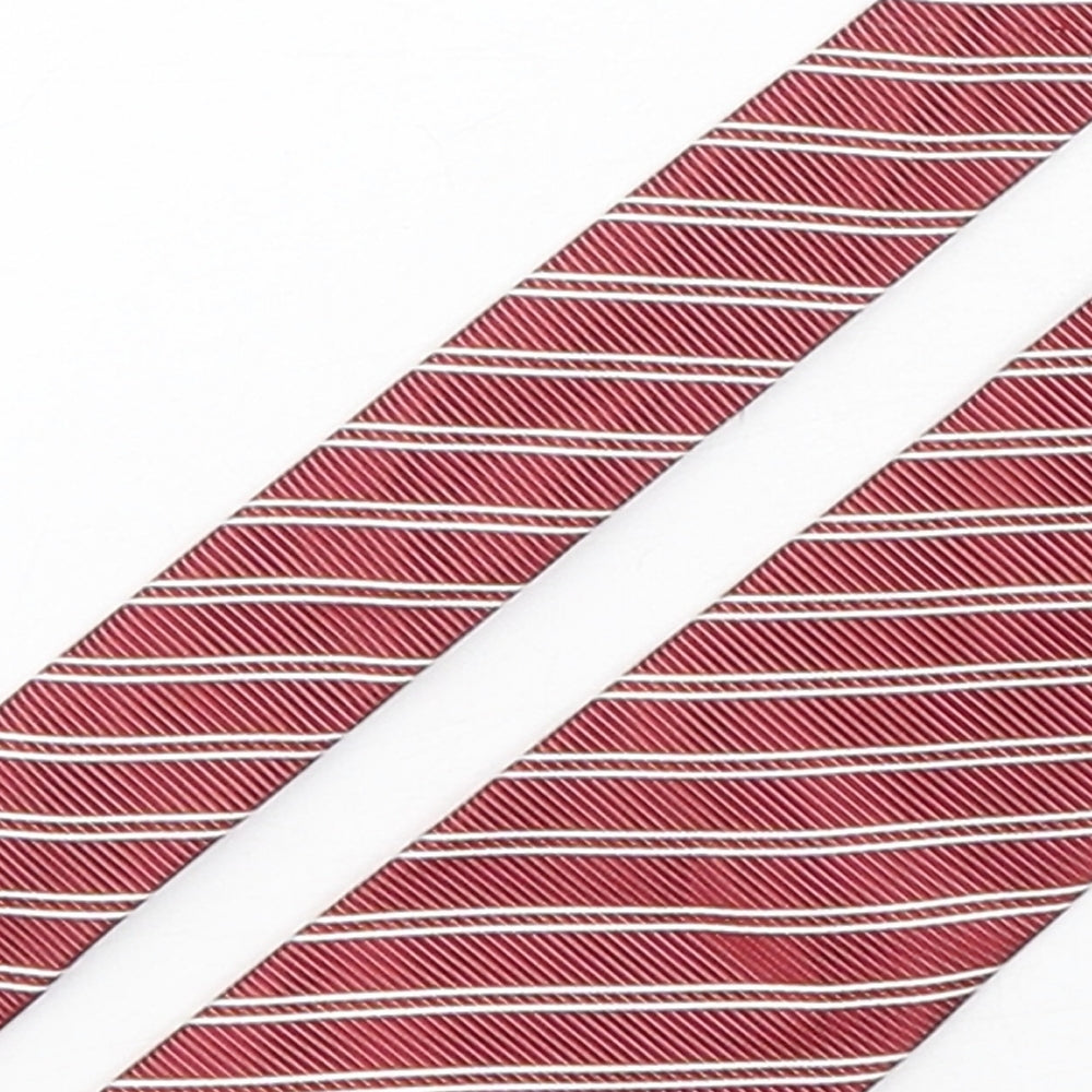 Jasper Conran Mens Red Striped Silk Pointed Tie One Size