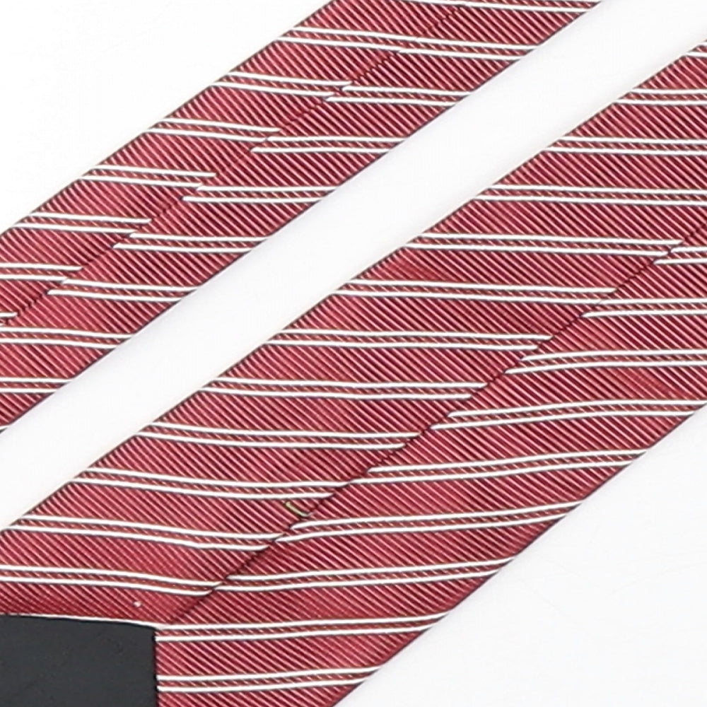 Jasper Conran Mens Red Striped Silk Pointed Tie One Size
