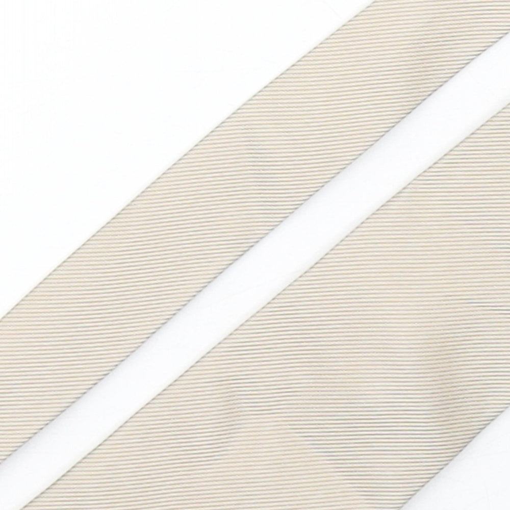 Thomas Nash  Mens Beige Striped Silk Pointed Tie One Size