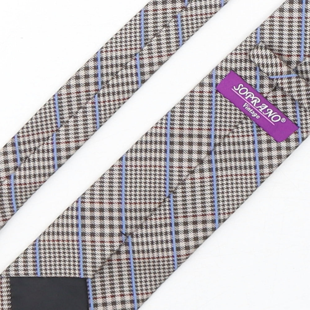Soprano Mens Multicoloured Plaids & Checks Wool Pointed Tie One Size