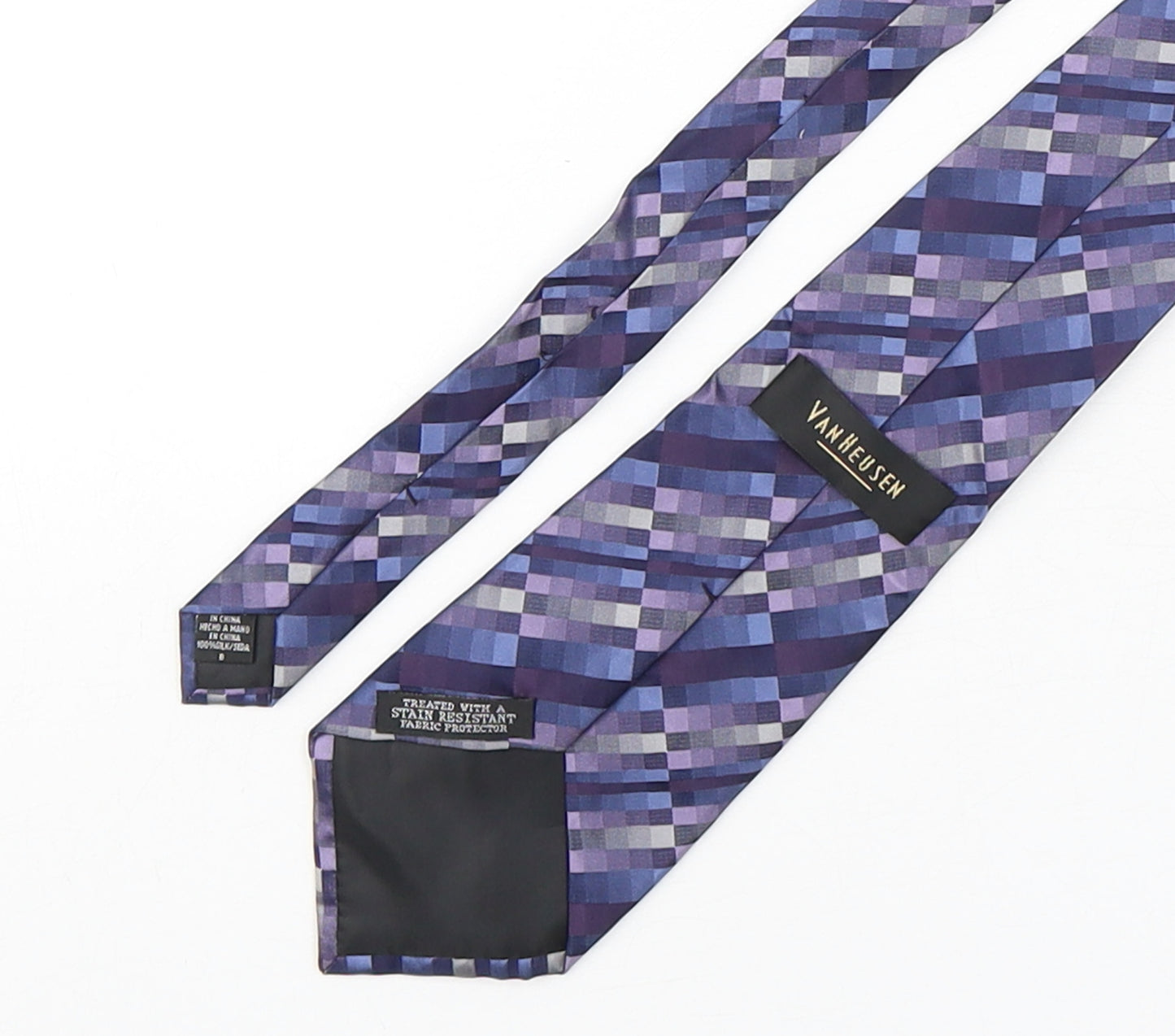 Van Heusen Mens Multicoloured Geometric Silk Pointed Tie One Size