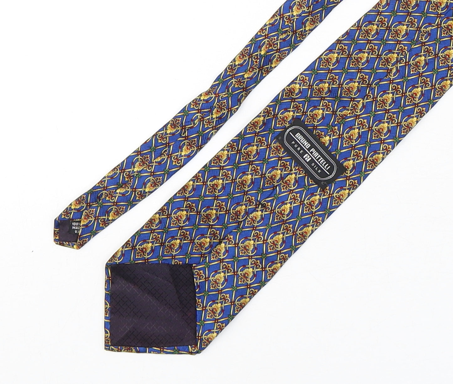 Bruno Piattelli Mens Multicoloured Geometric Silk Pointed Tie One Size