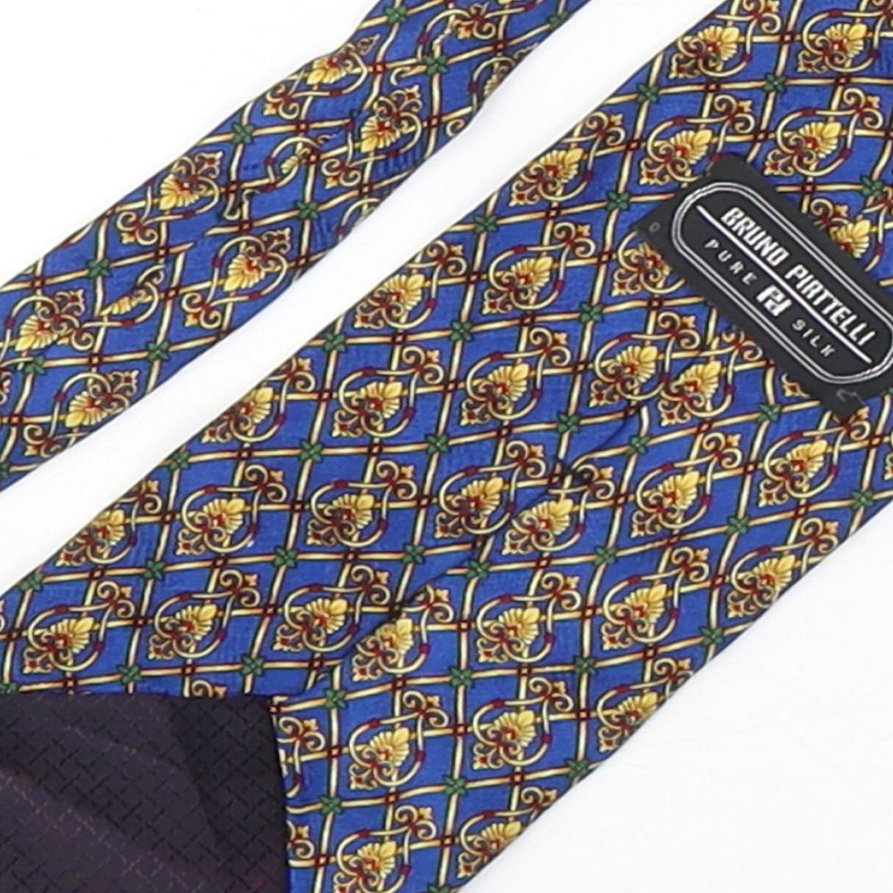 Bruno Piattelli Mens Multicoloured Geometric Silk Pointed Tie One Size