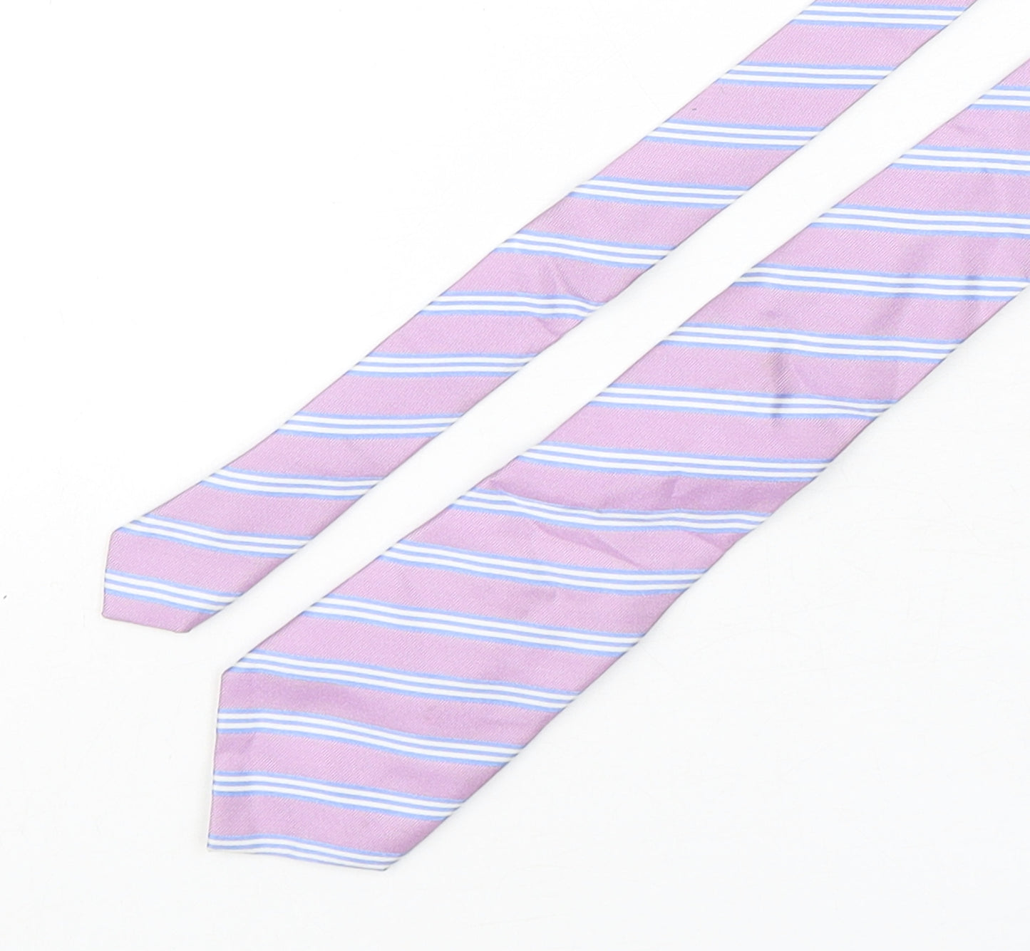 T.M.Lewin  Mens Multicoloured Striped Silk Pointed Tie One Size