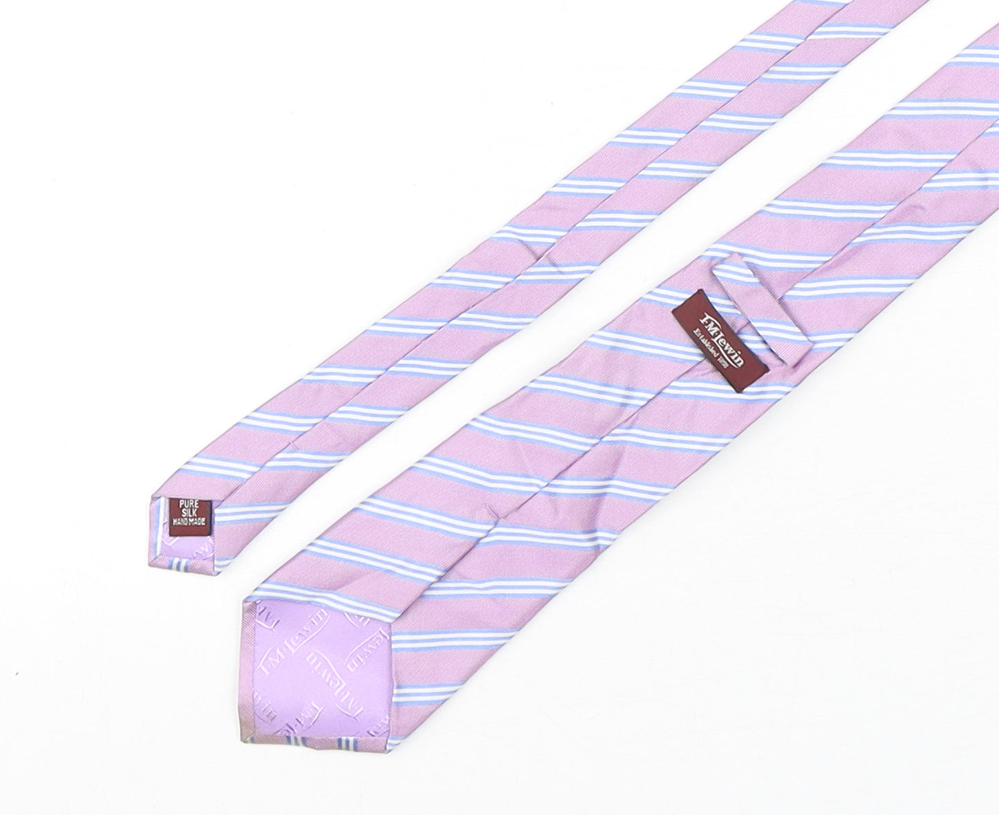T.M.Lewin  Mens Multicoloured Striped Silk Pointed Tie One Size