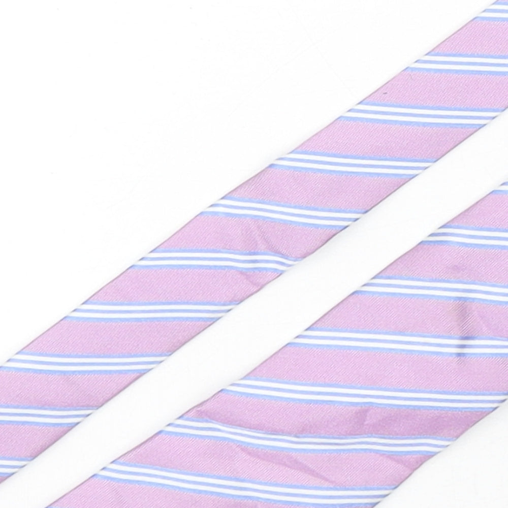 T.M.Lewin  Mens Multicoloured Striped Silk Pointed Tie One Size