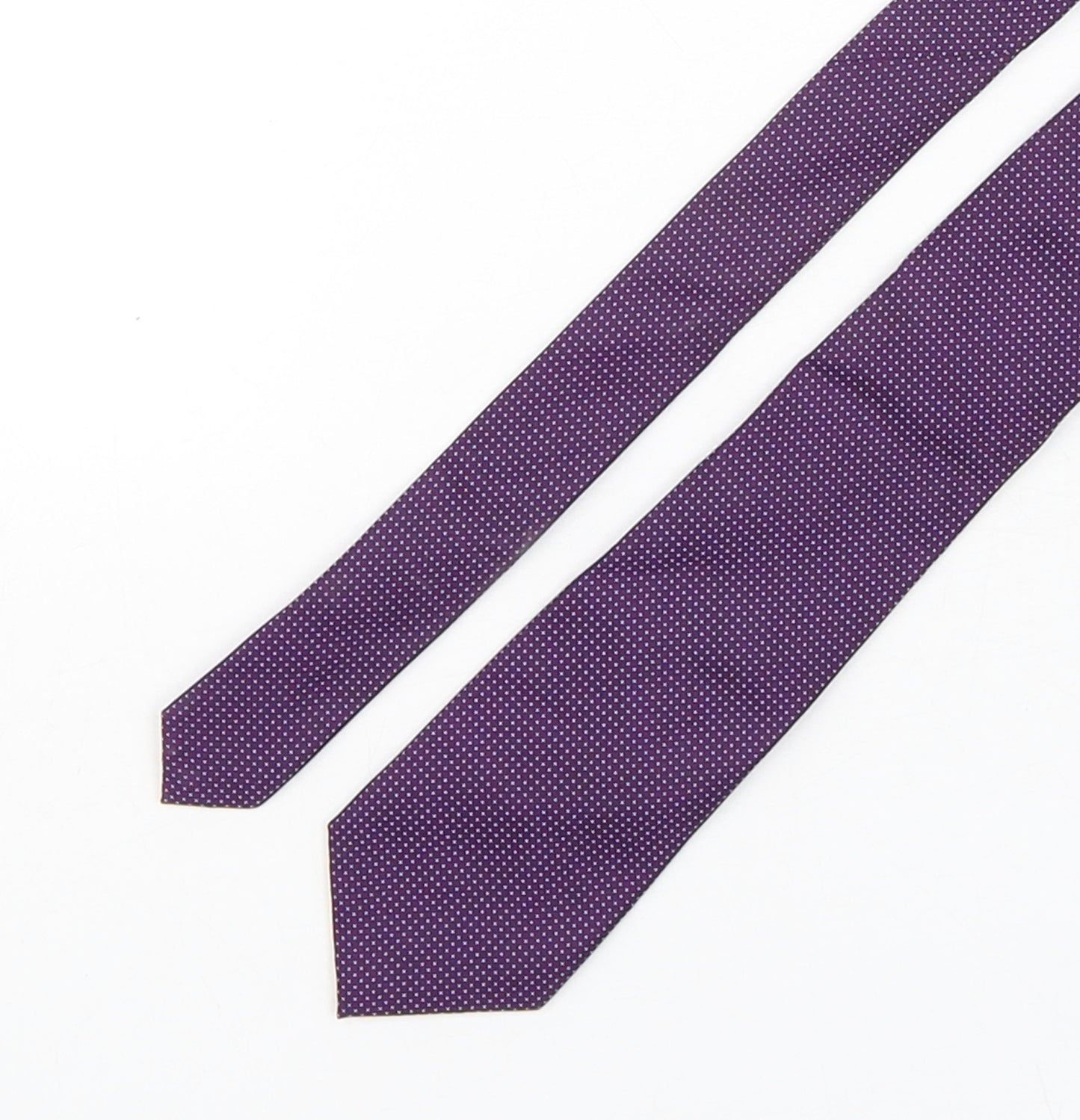 NEXT Mens Purple Polka Dot Silk Pointed Tie One Size