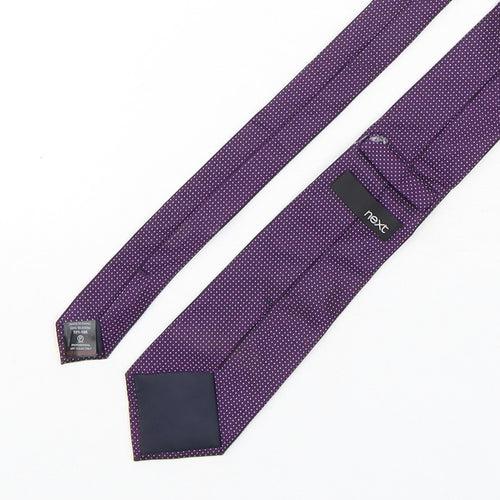 NEXT Mens Purple Polka Dot Silk Pointed Tie One Size