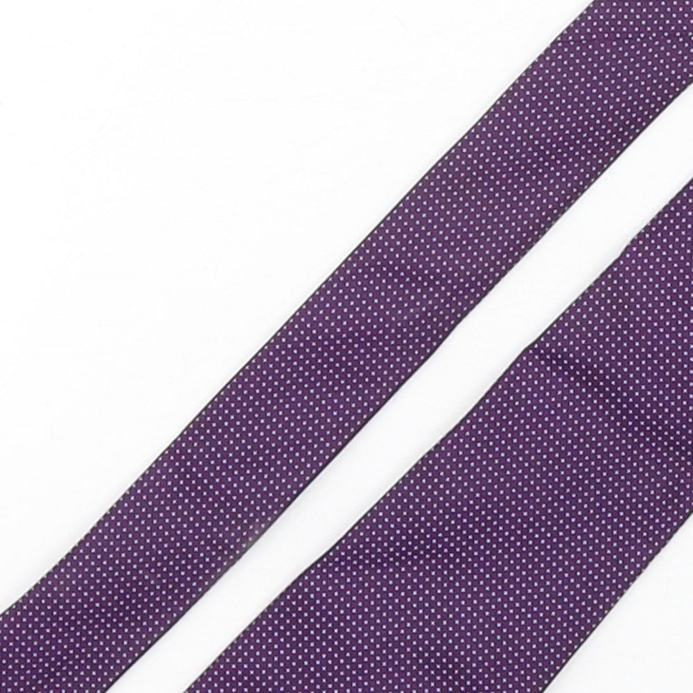 NEXT Mens Purple Polka Dot Silk Pointed Tie One Size