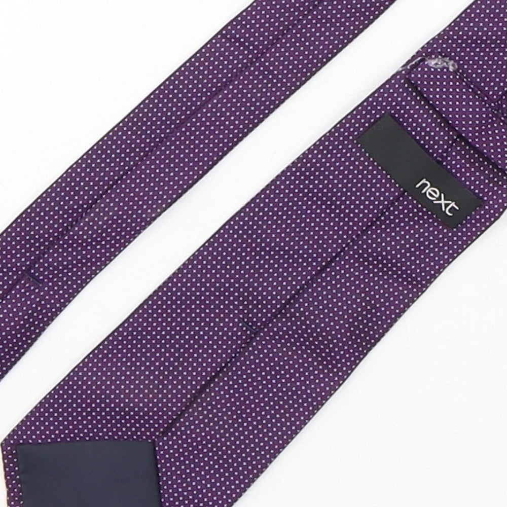 NEXT Mens Purple Polka Dot Silk Pointed Tie One Size