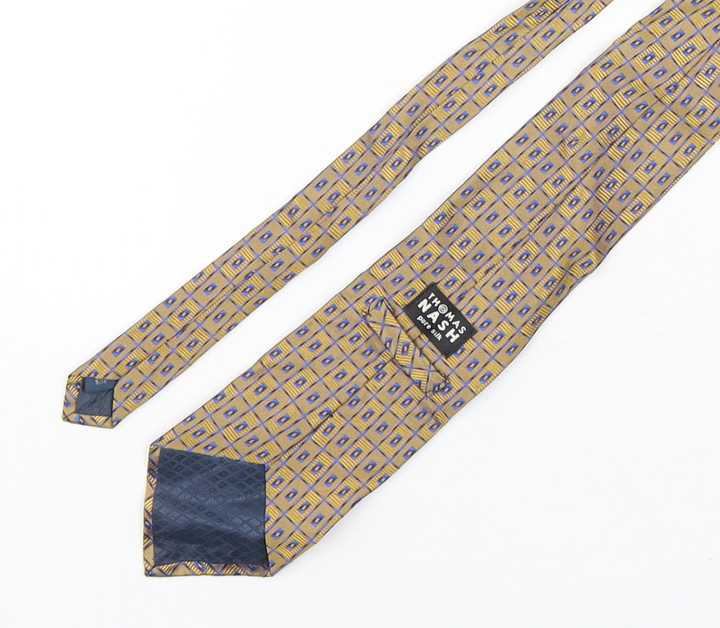 Thomas Nash  Mens Multicoloured Geometric Silk Pointed Tie One Size