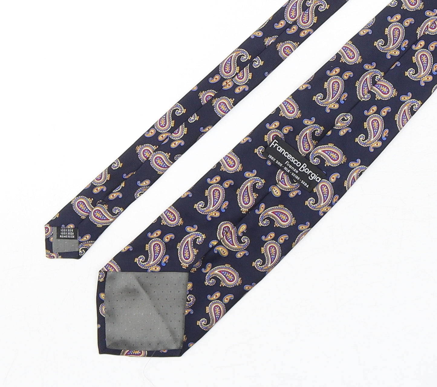 Francesco Borgia  Mens Multicoloured Paisley Silk Pointed Tie One Size