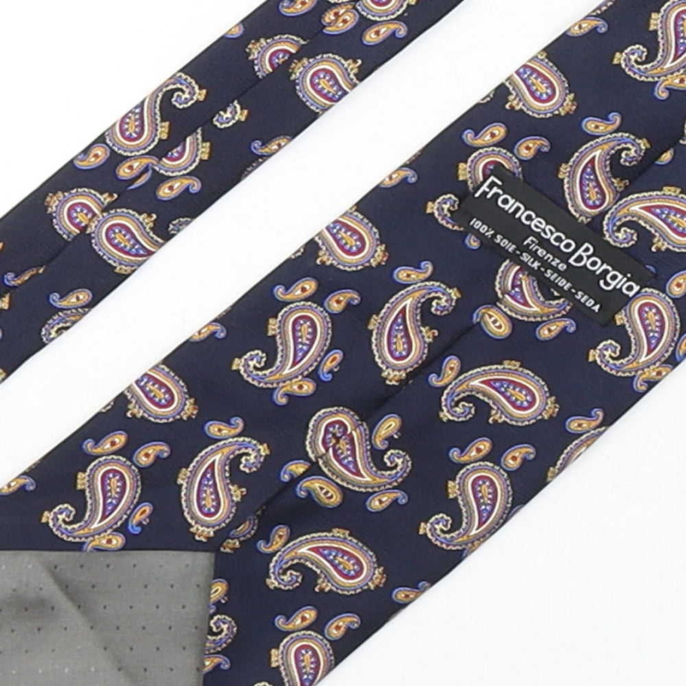 Francesco Borgia  Mens Multicoloured Paisley Silk Pointed Tie One Size