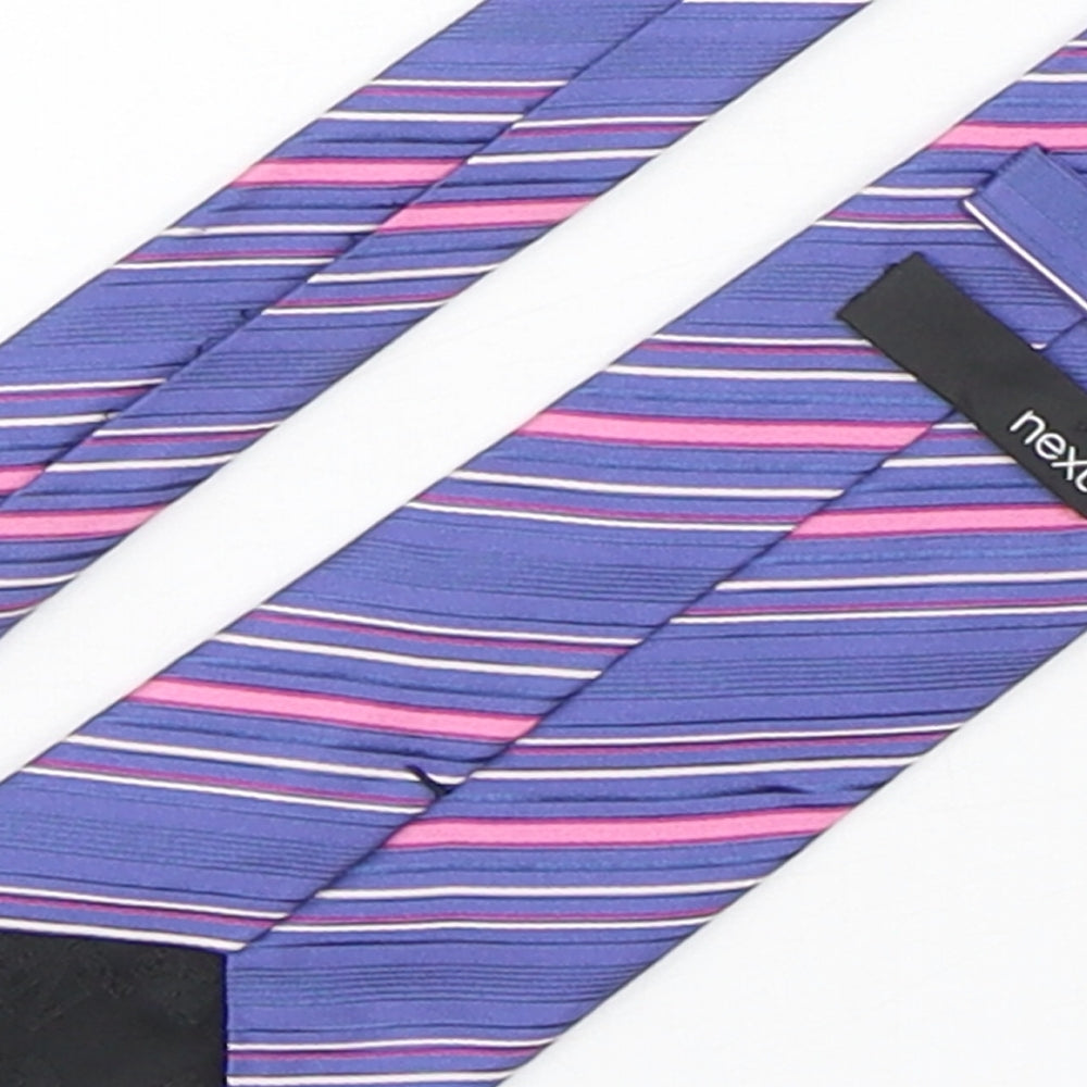 NEXT Mens Multicoloured Striped Silk Pointed Tie One Size