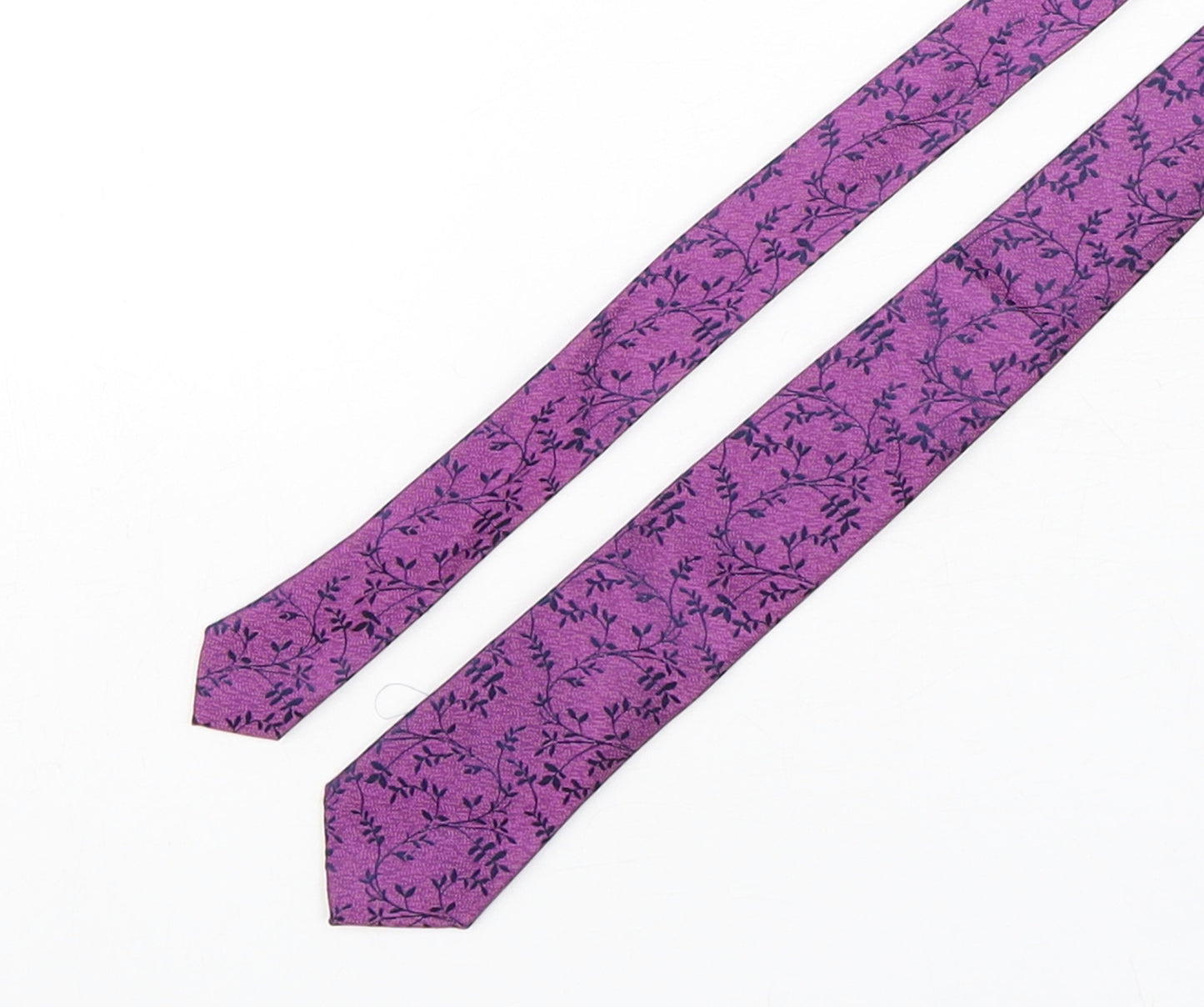 French Connection  Mens Purple Floral Silk Pointed Tie One Size