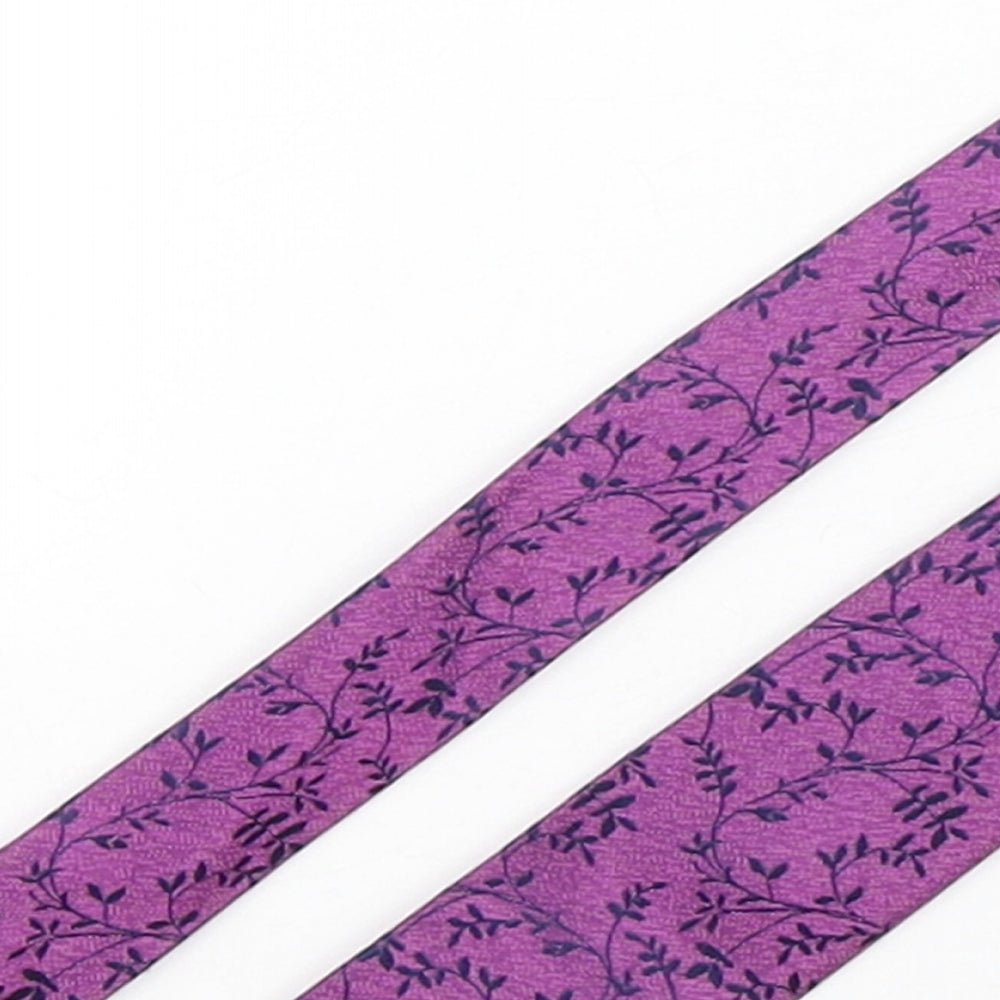 French Connection  Mens Purple Floral Silk Pointed Tie One Size