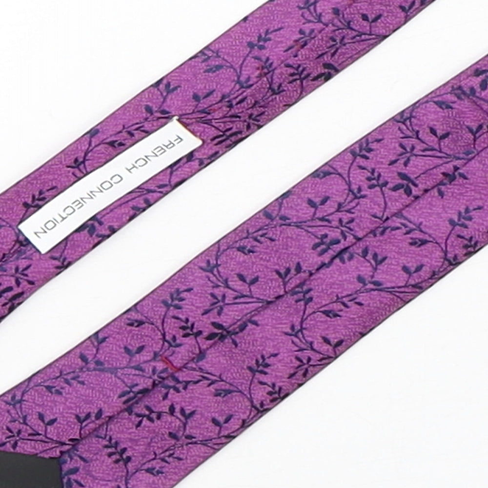 French Connection  Mens Purple Floral Silk Pointed Tie One Size